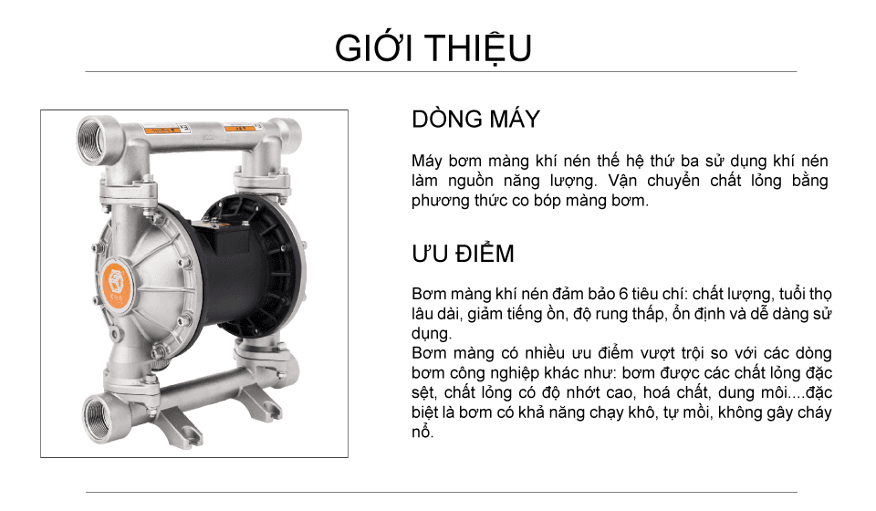 Bơm Màng Khí Nén GODO QBY3-32 INOX