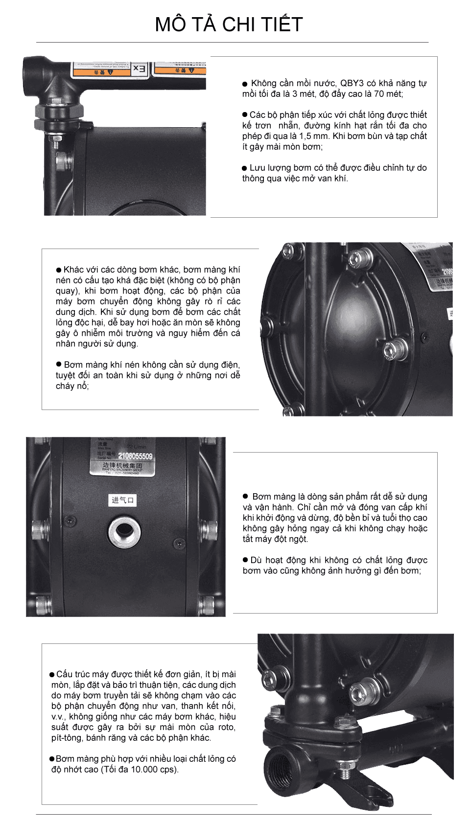 Bơm Màng Khí Nén GODO QBY4-15Gang