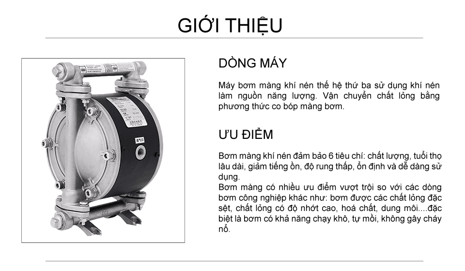 Bơm Màng Khí Nén GODO QBY4-15 inox