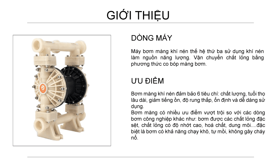 Bơm Màng Khí Nén GODO QBY3-50 -65Teflon