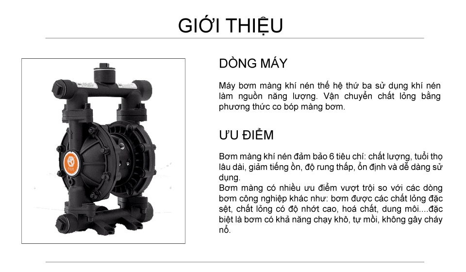 Bơm Màng Khí Nén GODO QBY3-20 NHÔM