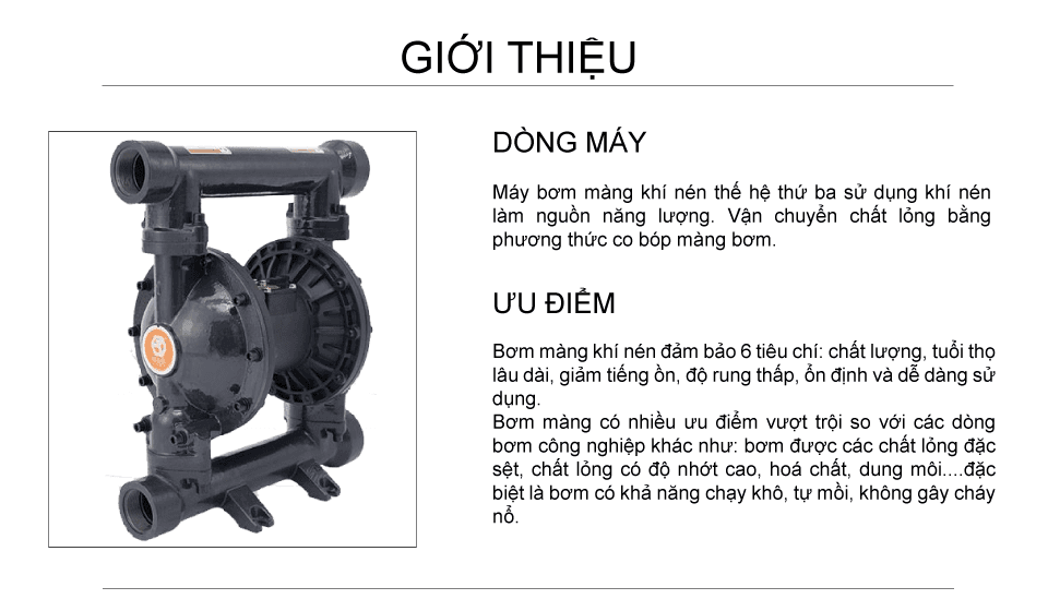 Bơm Màng Khí Nén GODO QBY3-50-65 Gang