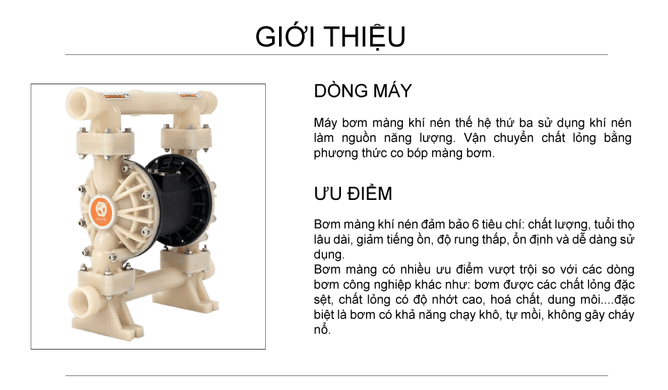 Bơm Màng Khí Nén GODO QBY3-32-40 teflon