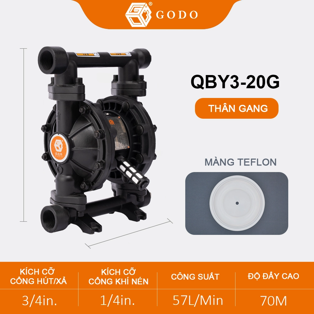 Máy Bơm Màng Khí Nén QBY3-20 Máy Bơm Màng Khí Nén QBY3-20