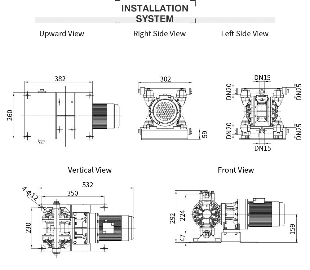 Bơm màng điện GODO DBY3S-15 Teflon