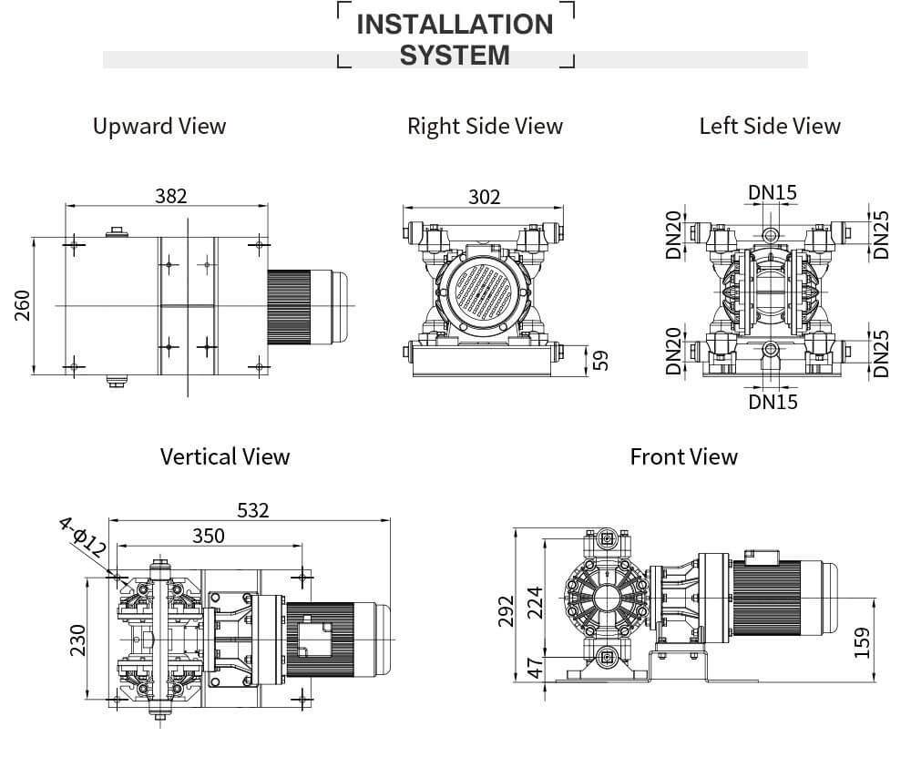 Bơm màng điện GODO DBY3S-20 Nhựa PP