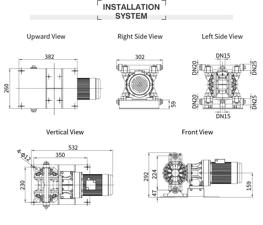 Bơm màng điện GODO DBY3-20 Nhựa PP