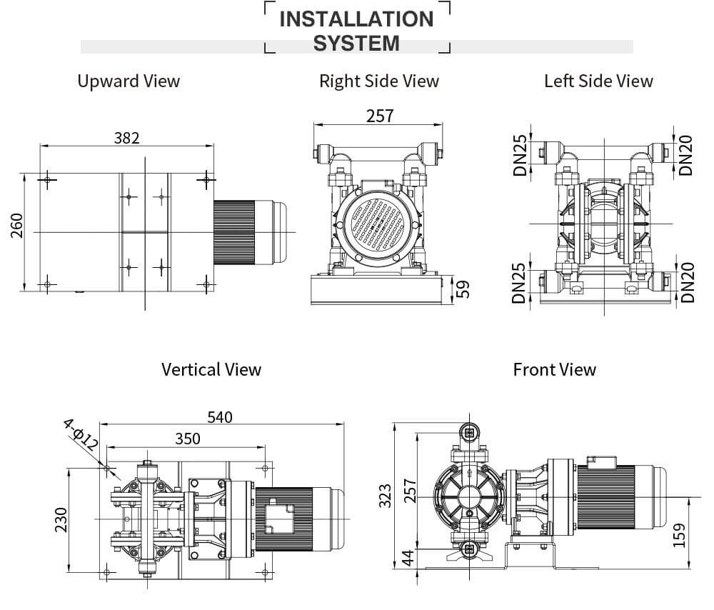 Bơm màng điện GODO DBY3S-20 Inox