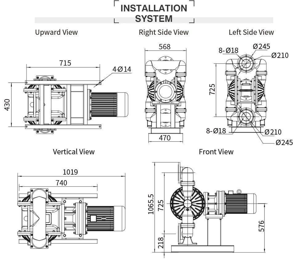 Bơm Màng Điện GODO DBY3-125 Hợp Kim Nhôm