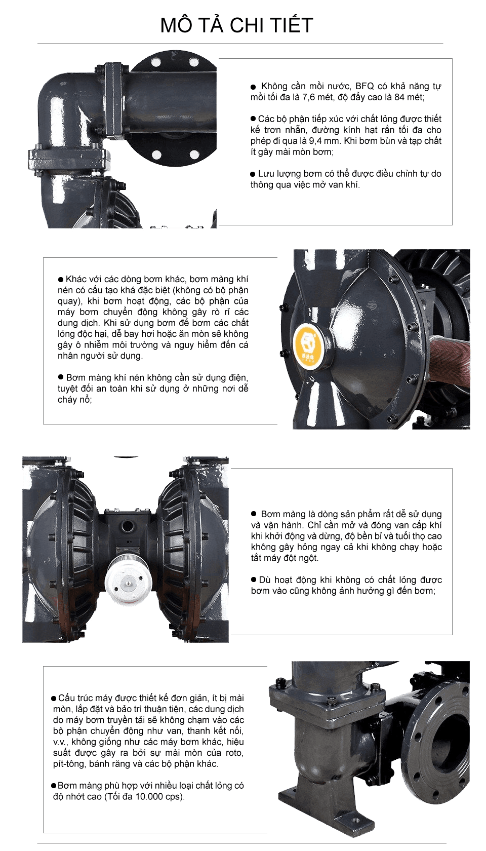 Bơm Màng Khí Nén GODO BFQ-80 GANG