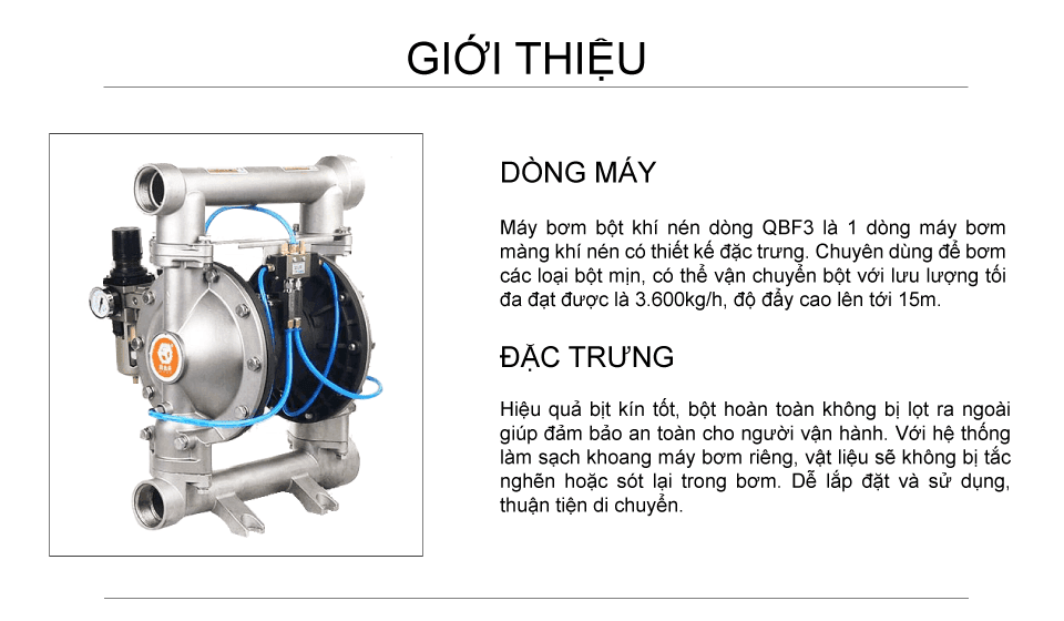 Bơm Màng Bột GODO QBF3-50/65 Inox