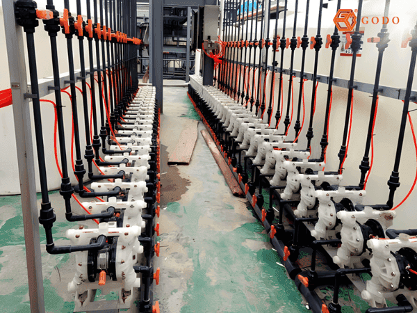 Hệ thống máy bơm màng tại GODO