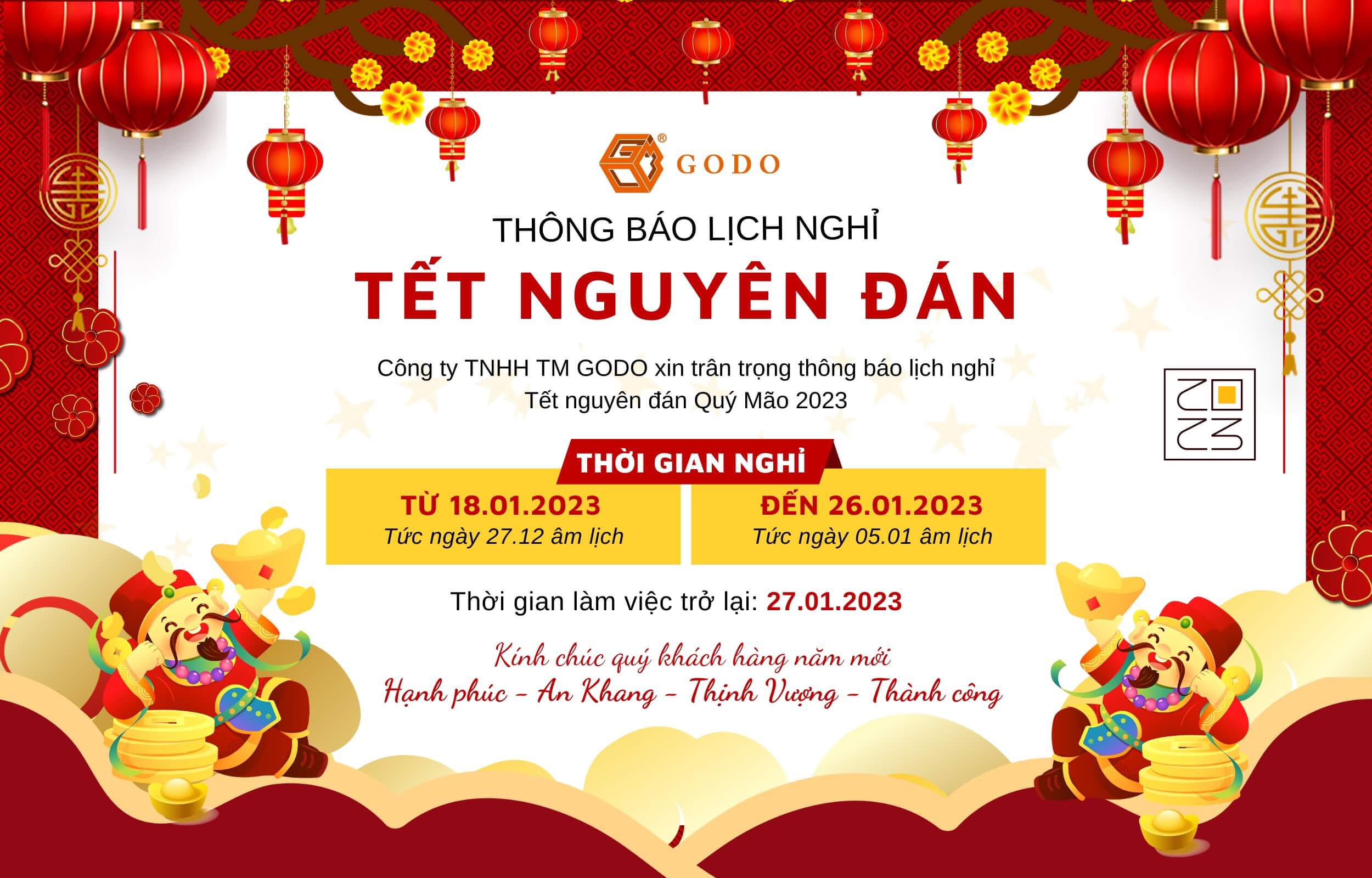 Thông báo lịch nghỉ Tết Nguyên Đán