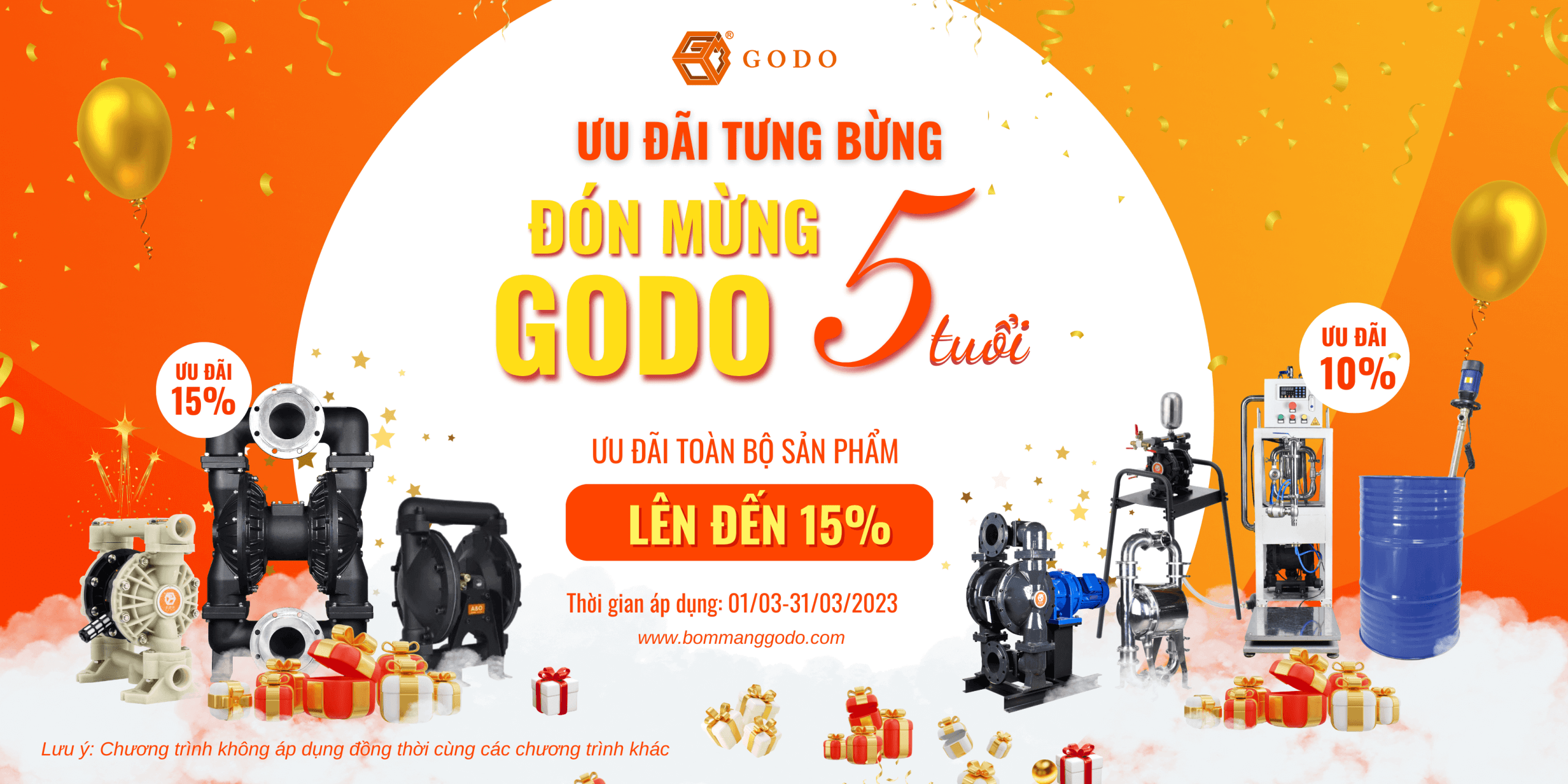 GODO . CTKM tháng 3 - Ưu đãi tưng bừng - Đón mừng GODO 5 tuổi