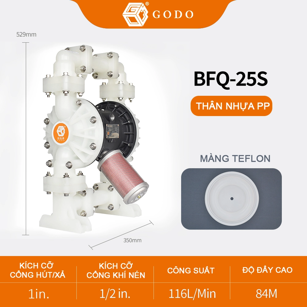 bơm màng khí nén bfq-25 bơm màng khí nén bfq-25