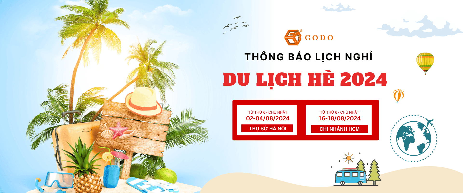 Banner du lịch hè 2024