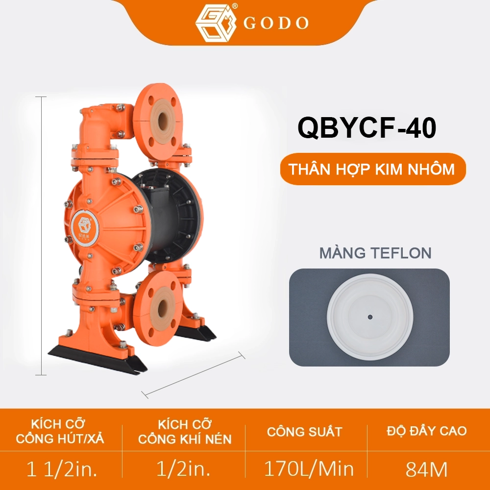 Máy bơm màng khí nén QBYCF – 40F Máy bơm màng khí nén QBYCF – 40F