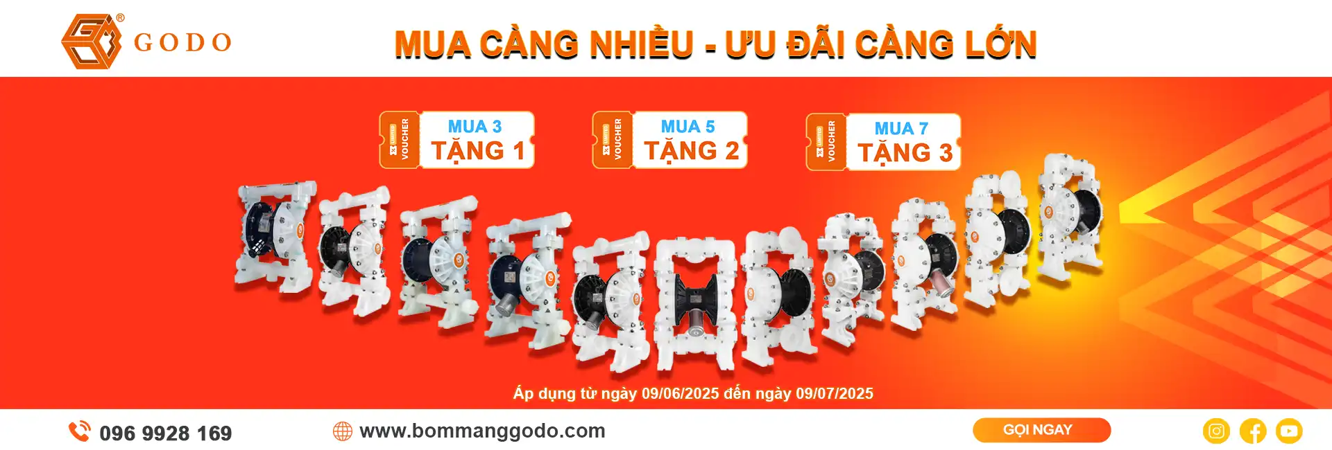 Máy bơm hóa chất dạng màng GODO - Bơm công nghiệp trong ngành hóa chất 66 bom mang khi nen godo uu dai thang 6