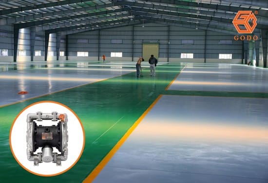 Máy bơm màng dùng bơm sơn Epoxy