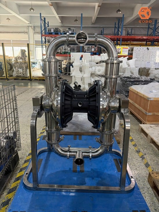 Bơm màng thực phẩm khí nén GODO BFQW-80PTFP Bơm màng thực phẩm khí nén GODO BFQW-80PTFP