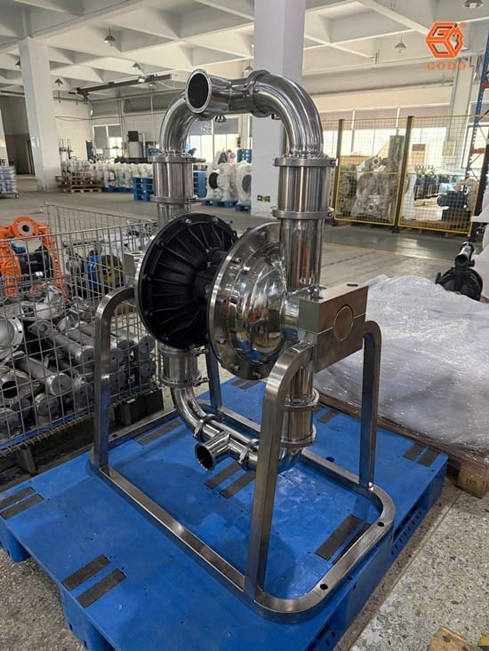 Bơm màng thực phẩm khí nén GODO BFQW-80PTFP Bơm màng thực phẩm khí nén GODO BFQW-80PTFP