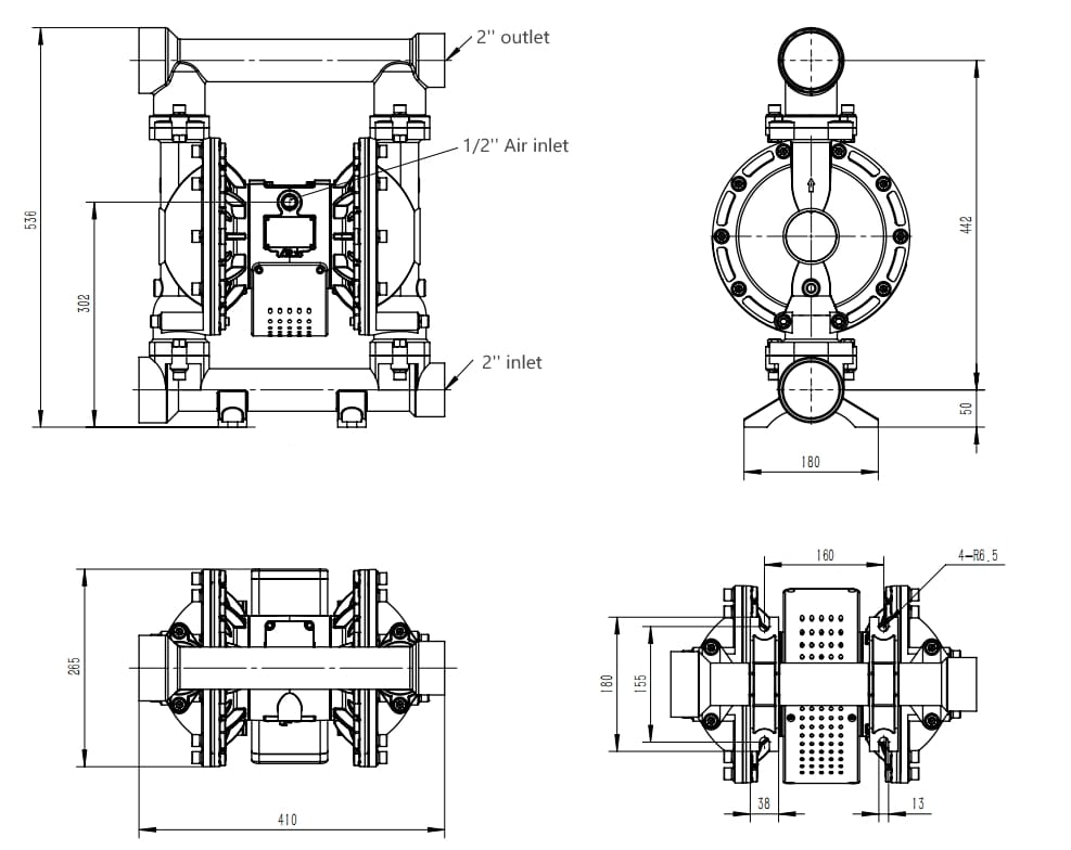ban ve ky thuat bơm mang khi nén qby3e 50p